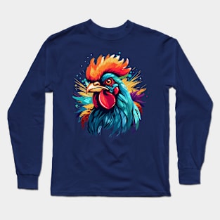 Colorful Rooster Long Sleeve T-Shirt